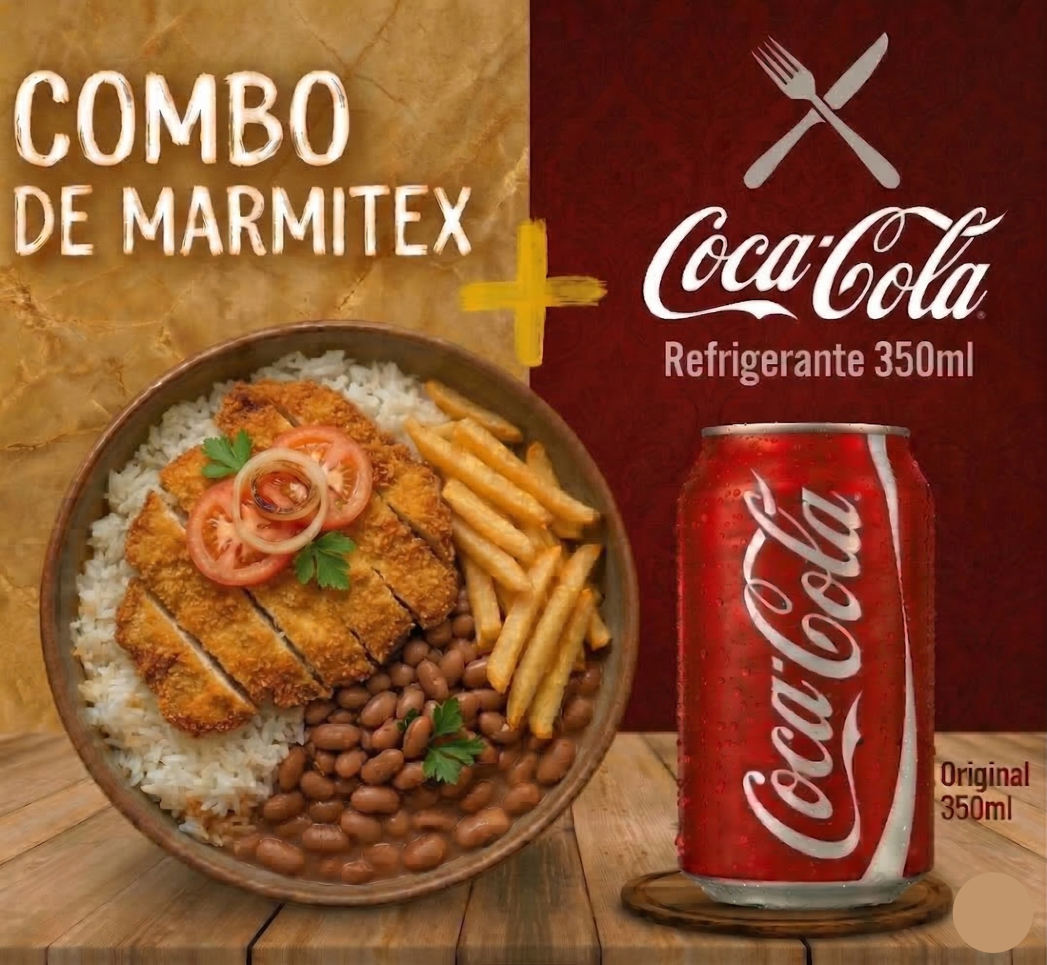 Combo - Marmitex Filé de Frango a Milanesa + Coca-cola 350ml