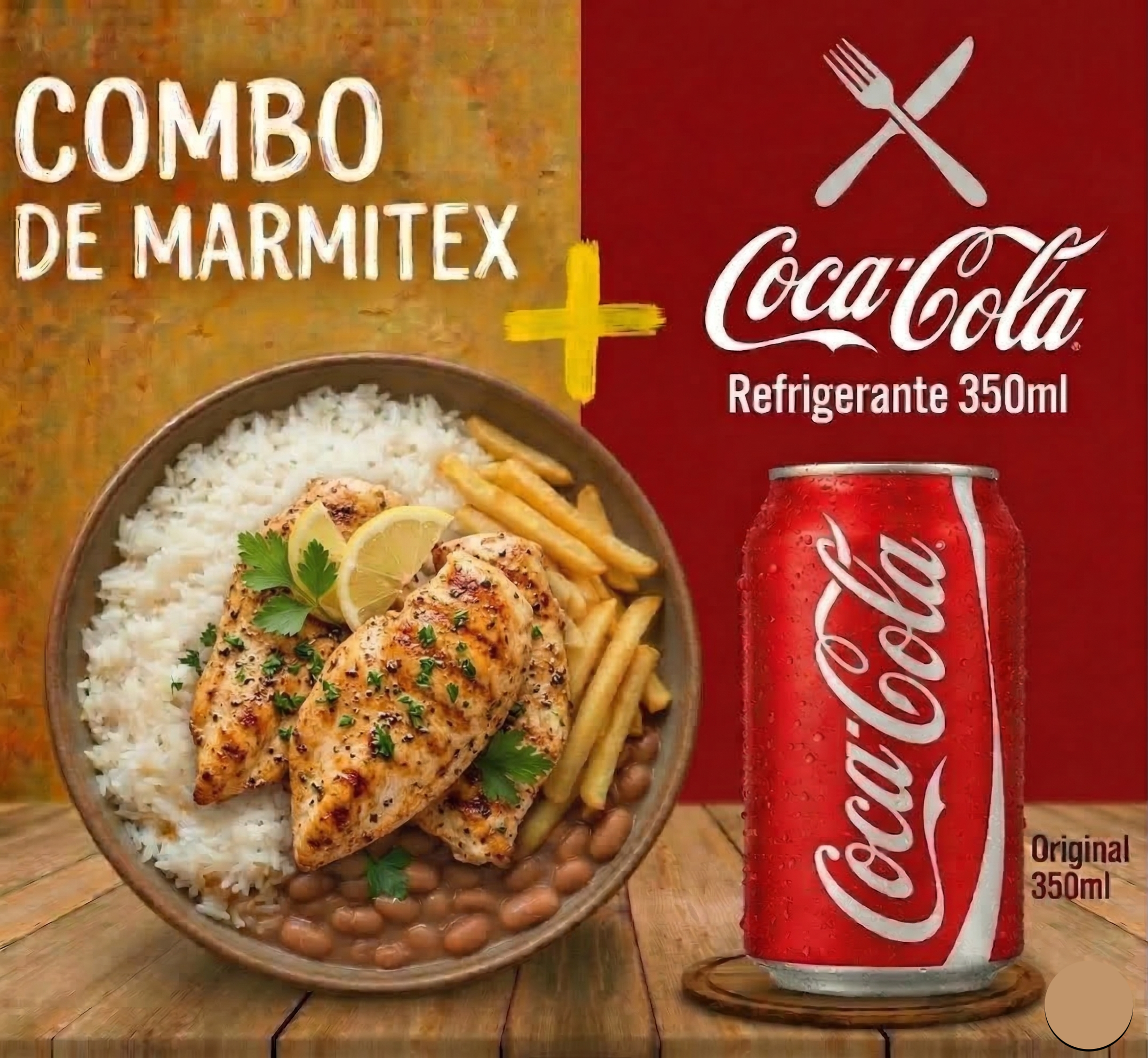 Combo - Marmitex Filé de Frango + Coca-cola 350ml