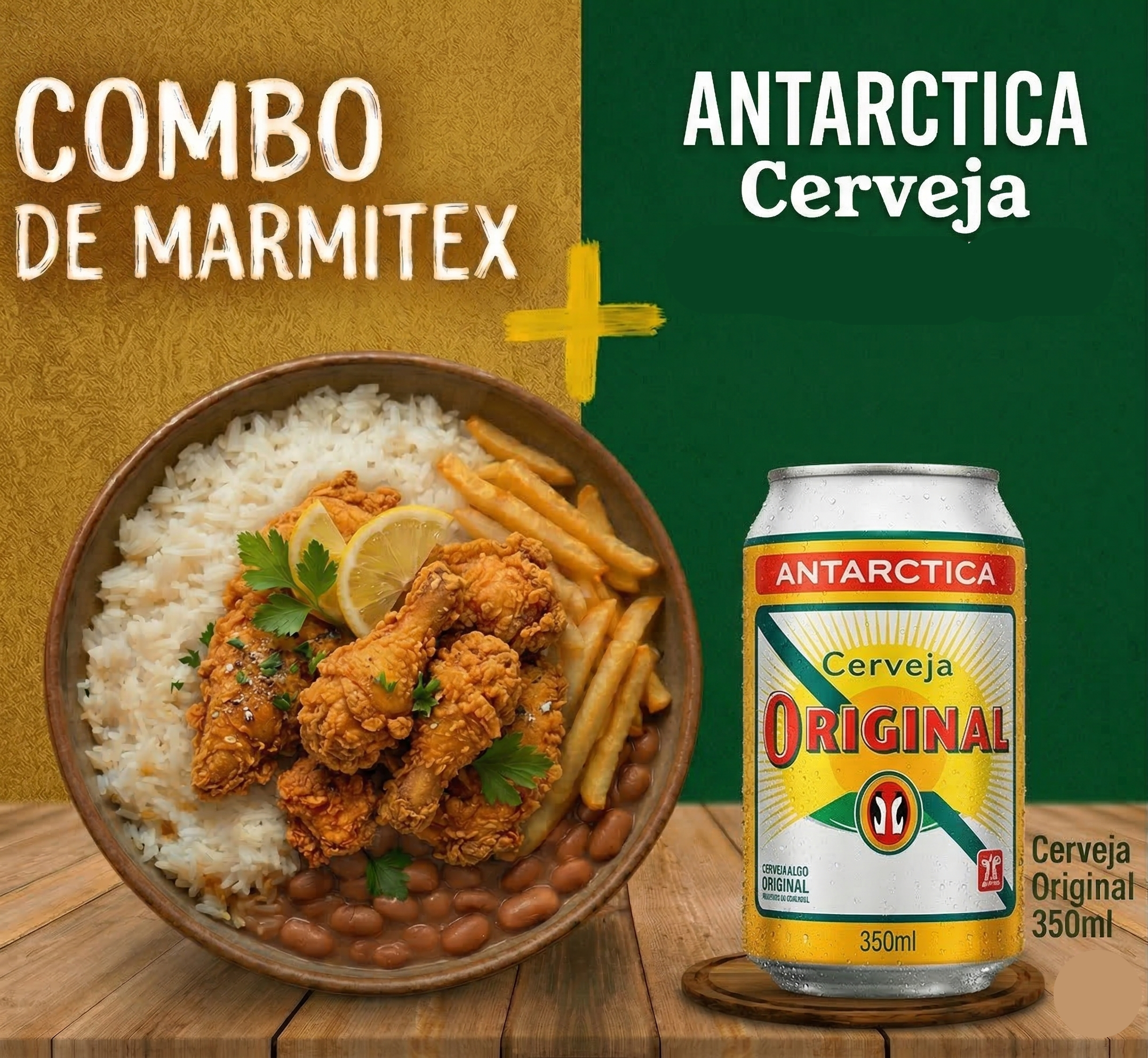 Combo - Marmitex Frango à passarinho + Original 350ml