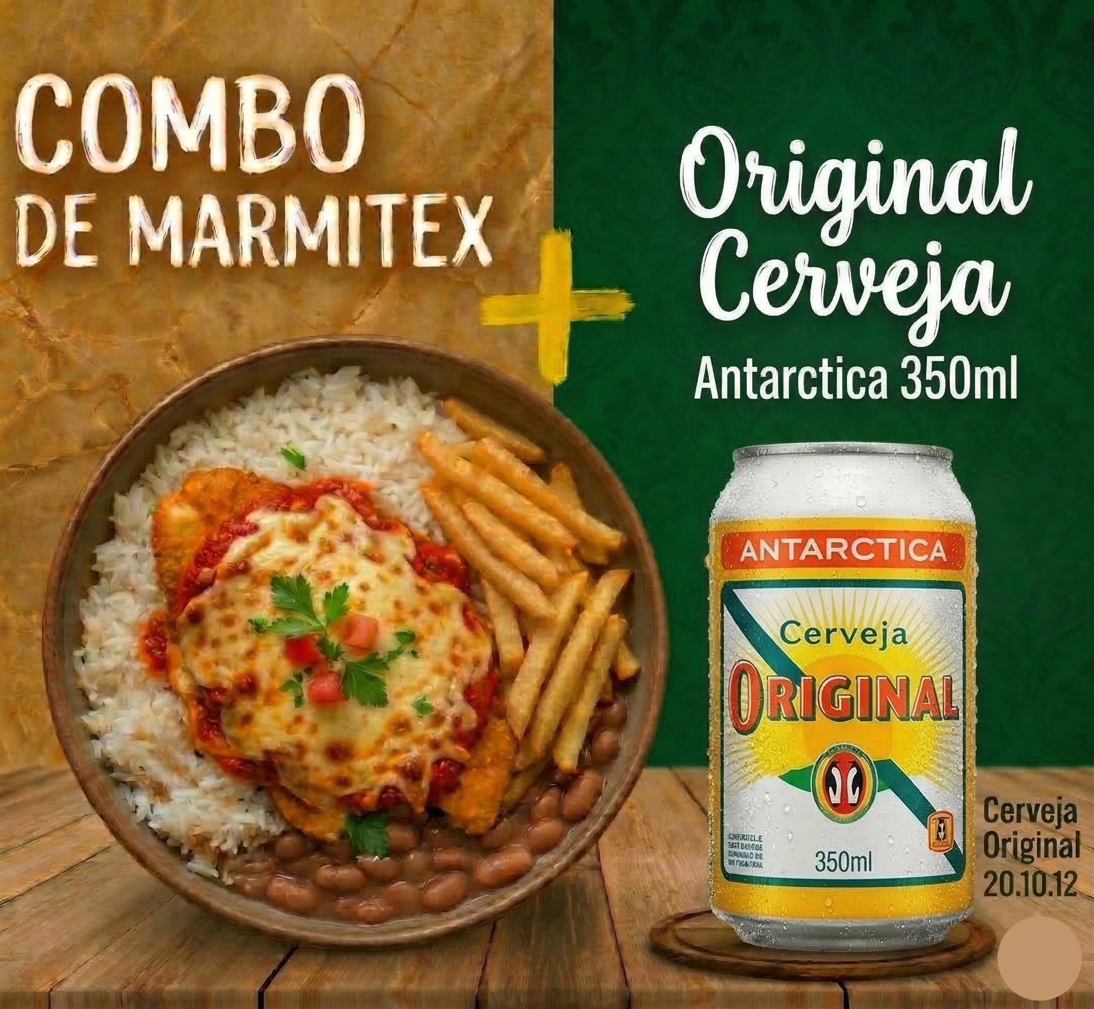 Combo - Marmitex Bife a parmegiana + Original 350ml
