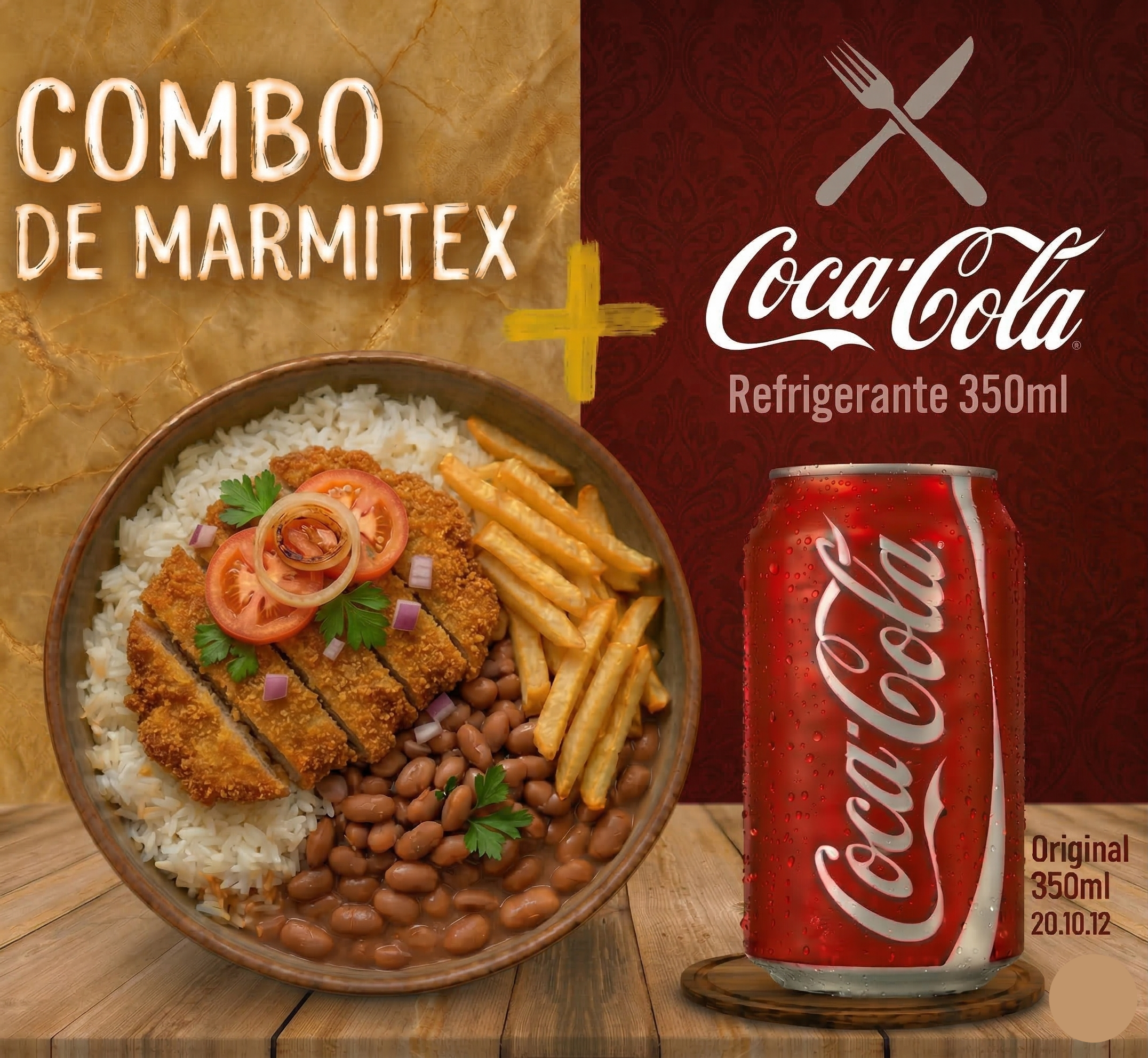 Combo - Marmitex Bife a Milanesa + Coca-cola 350ml