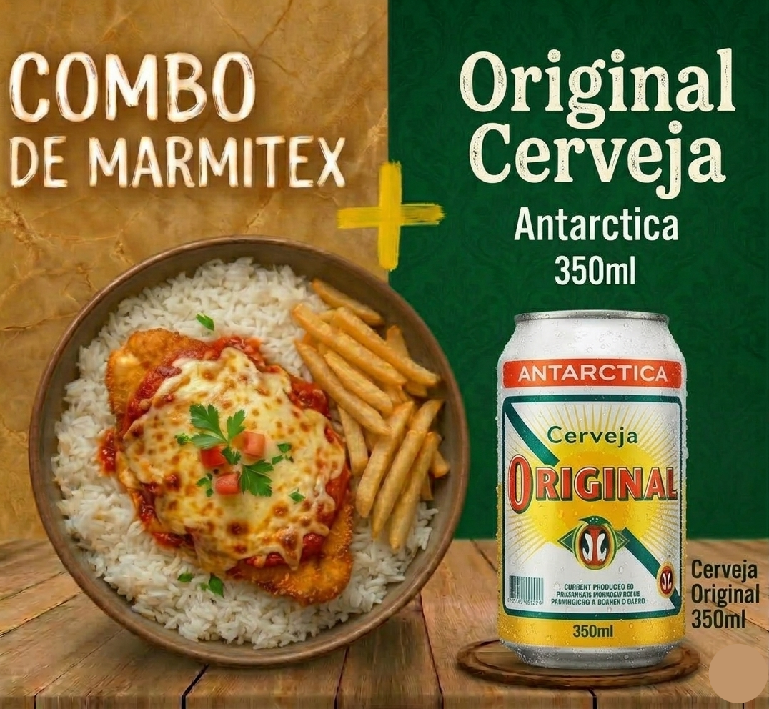 Combo - Marmitex Filé de Tilápia a parmegiana+ Original 350ml