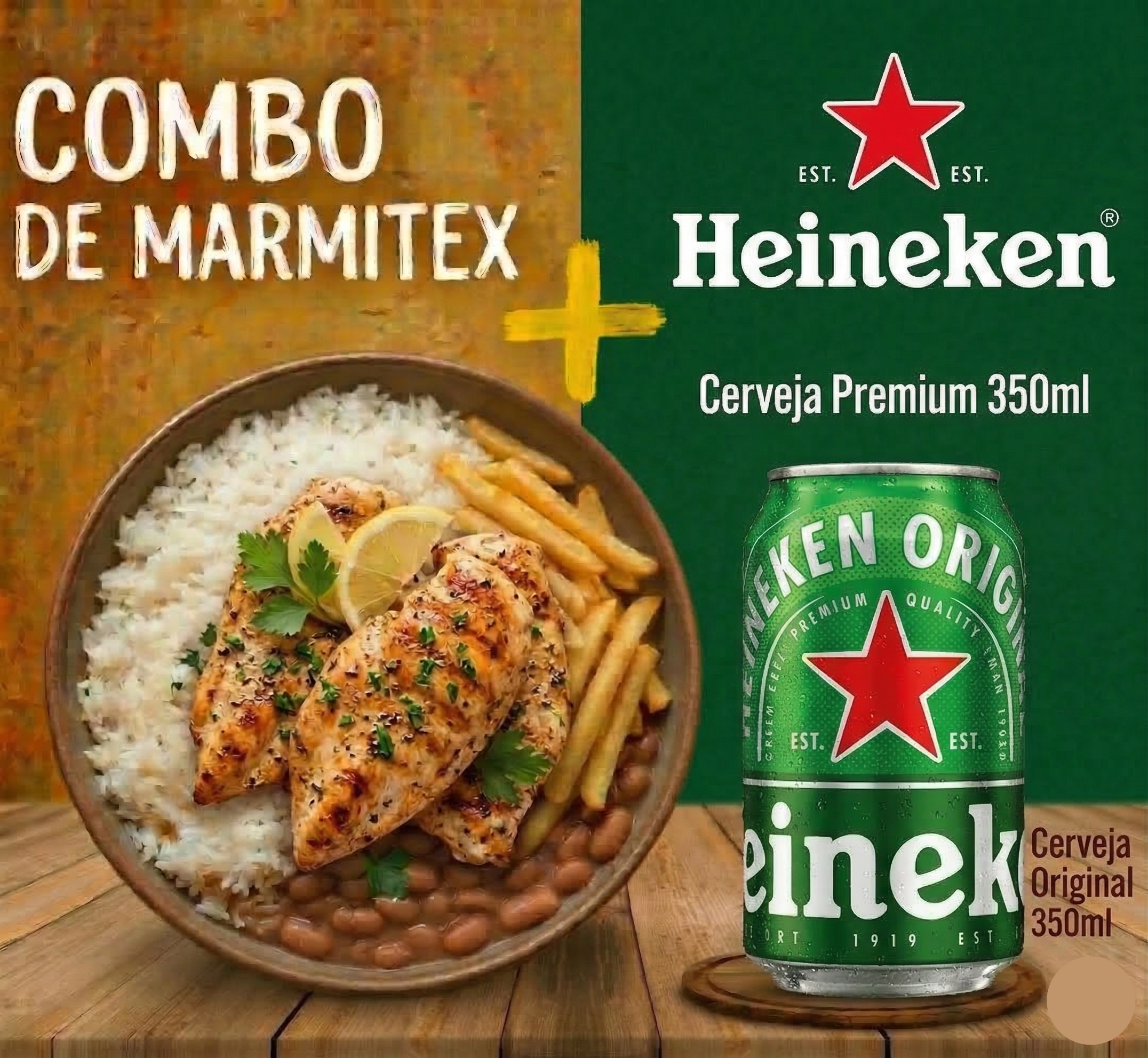 Combo - Marmitex Filé de Frango + Heineken 350ml