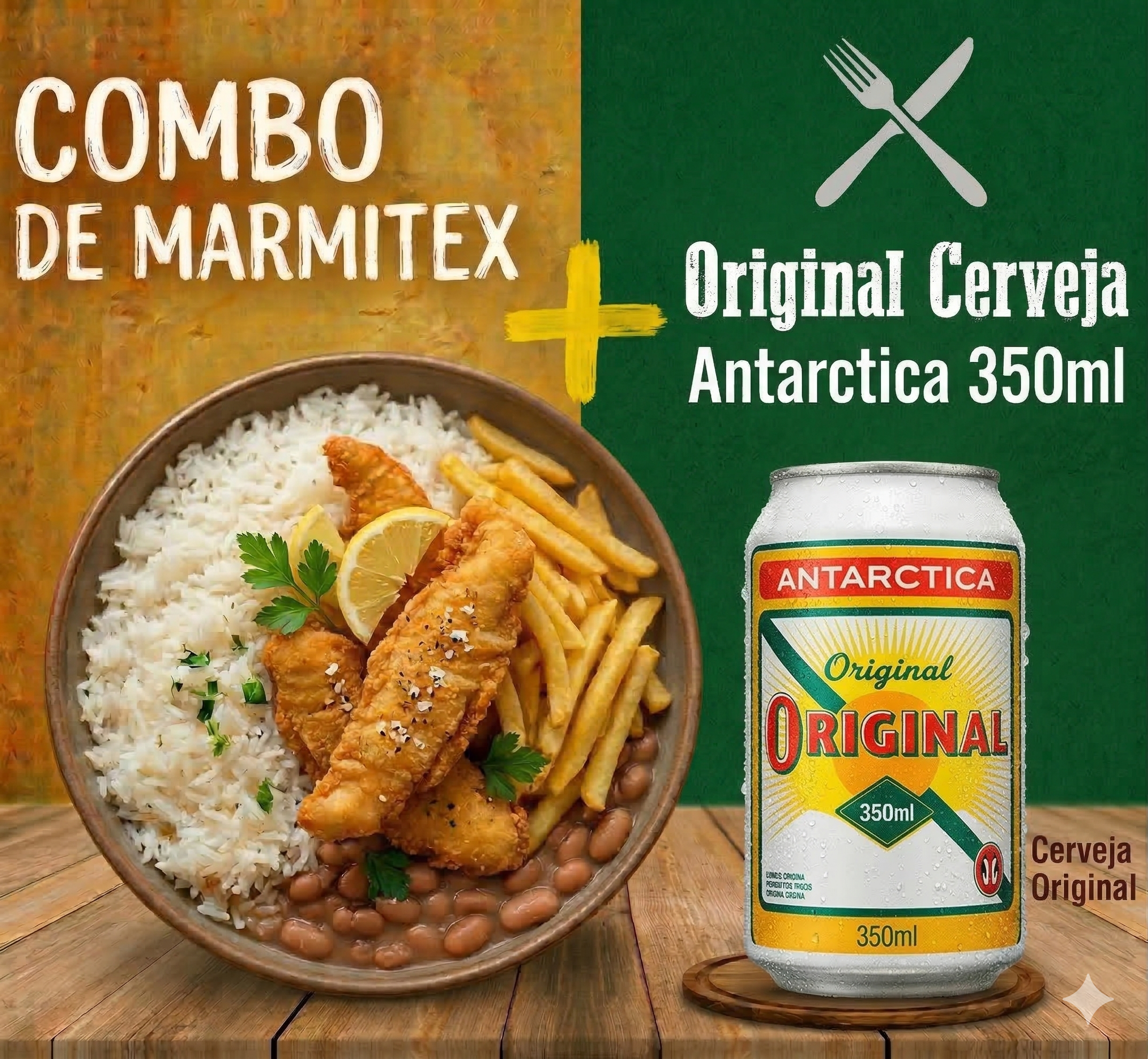 Combo - Marmitex Peixe + Original 350ml